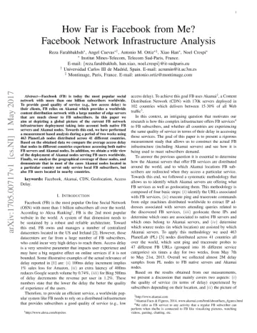How far is Facebook from me Facebook network infrastructure analysi